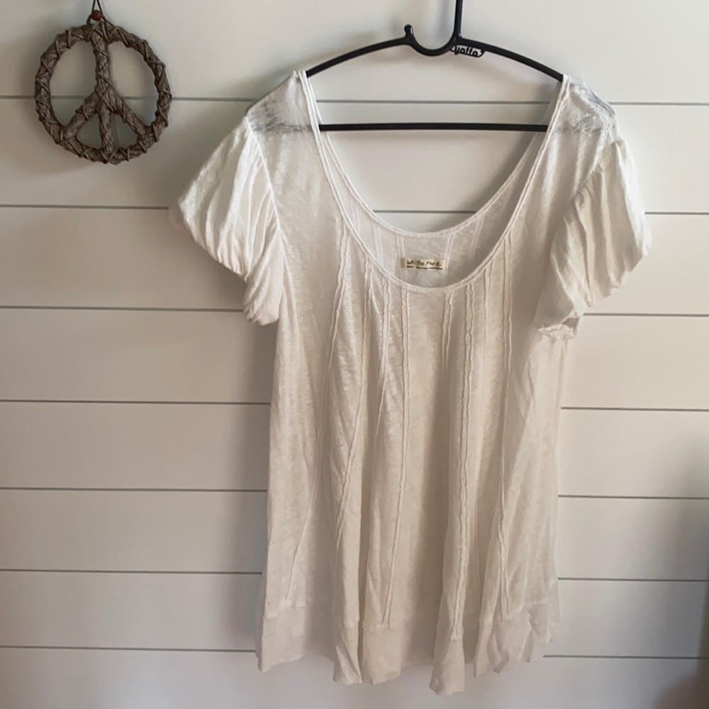 Free People White Linen and Cotton Top
